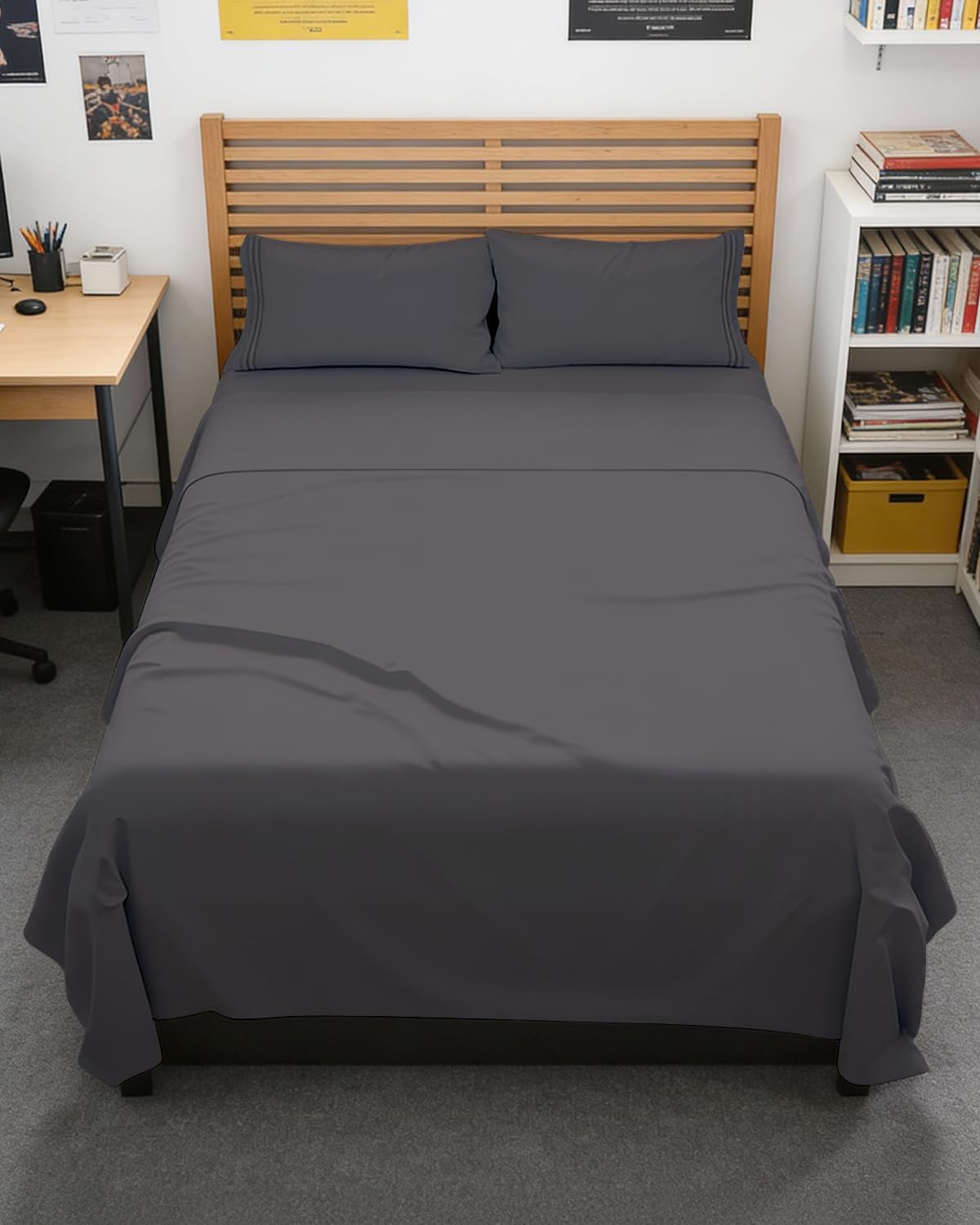 Queen Size 4 Piece Sheet Set - Comfy Breathable & Cooling Sheets - White