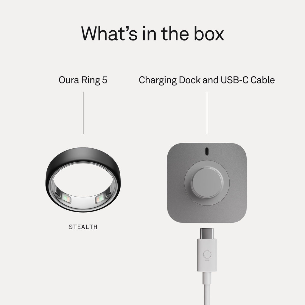 Oura Ring 5 Smart Wearable - Silver - Size 8 - Fitness & Sleep Tracker