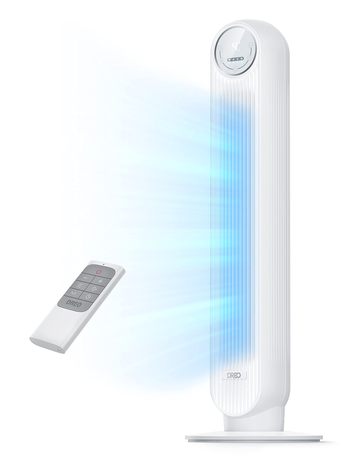 DREO Tower Fan for Bedroom, 26ft/s Velocity, 90° Oscillating, 8H Timer