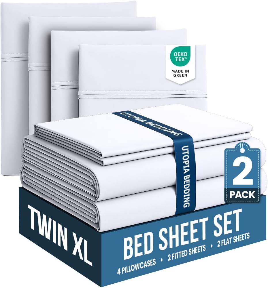 Queen Sheets Set, 4 Pieces 16" Deep Pocket Hotel Luxury Bed Sheets, Brown