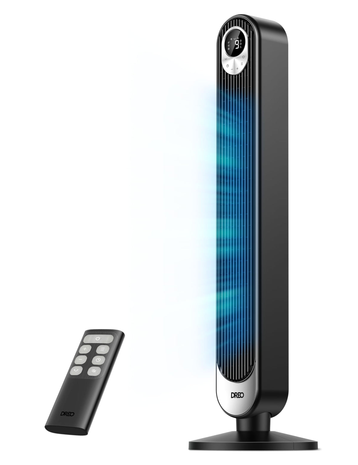 DREO Tower Fan for Bedroom, 26ft/s Velocity, 90° Oscillating, 8H Timer