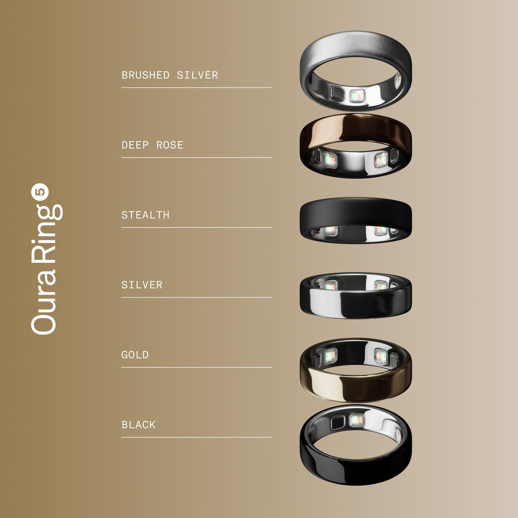 Oura Ring 5 Smart Wearable - Silver - Size 8 - Fitness & Sleep Tracker