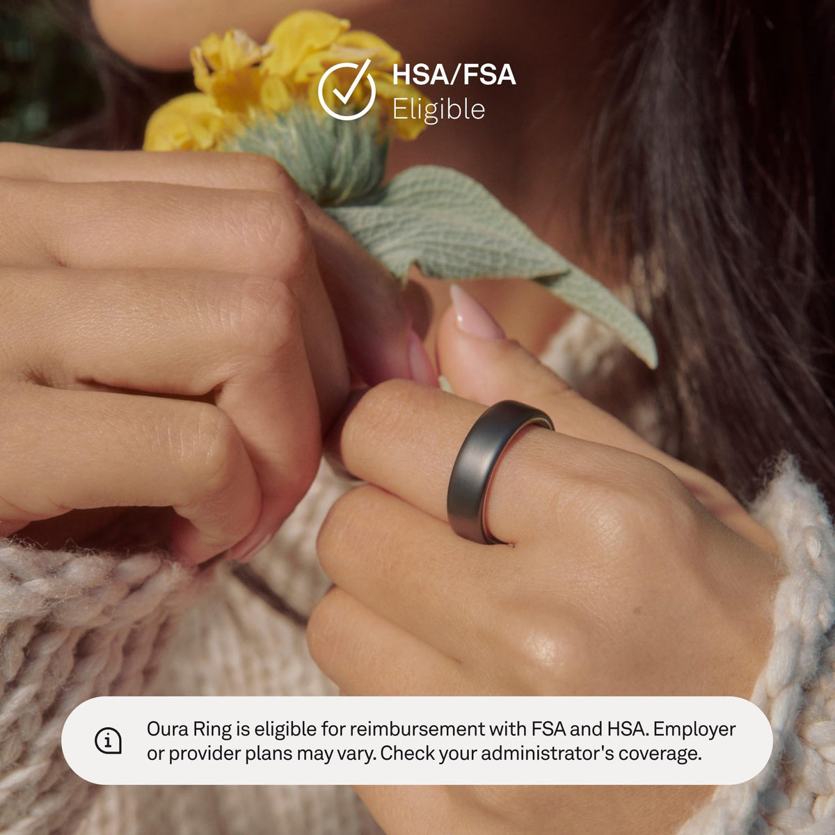 Oura Ring 5 Smart Wearable - Silver - Size 8 - Fitness & Sleep Tracker