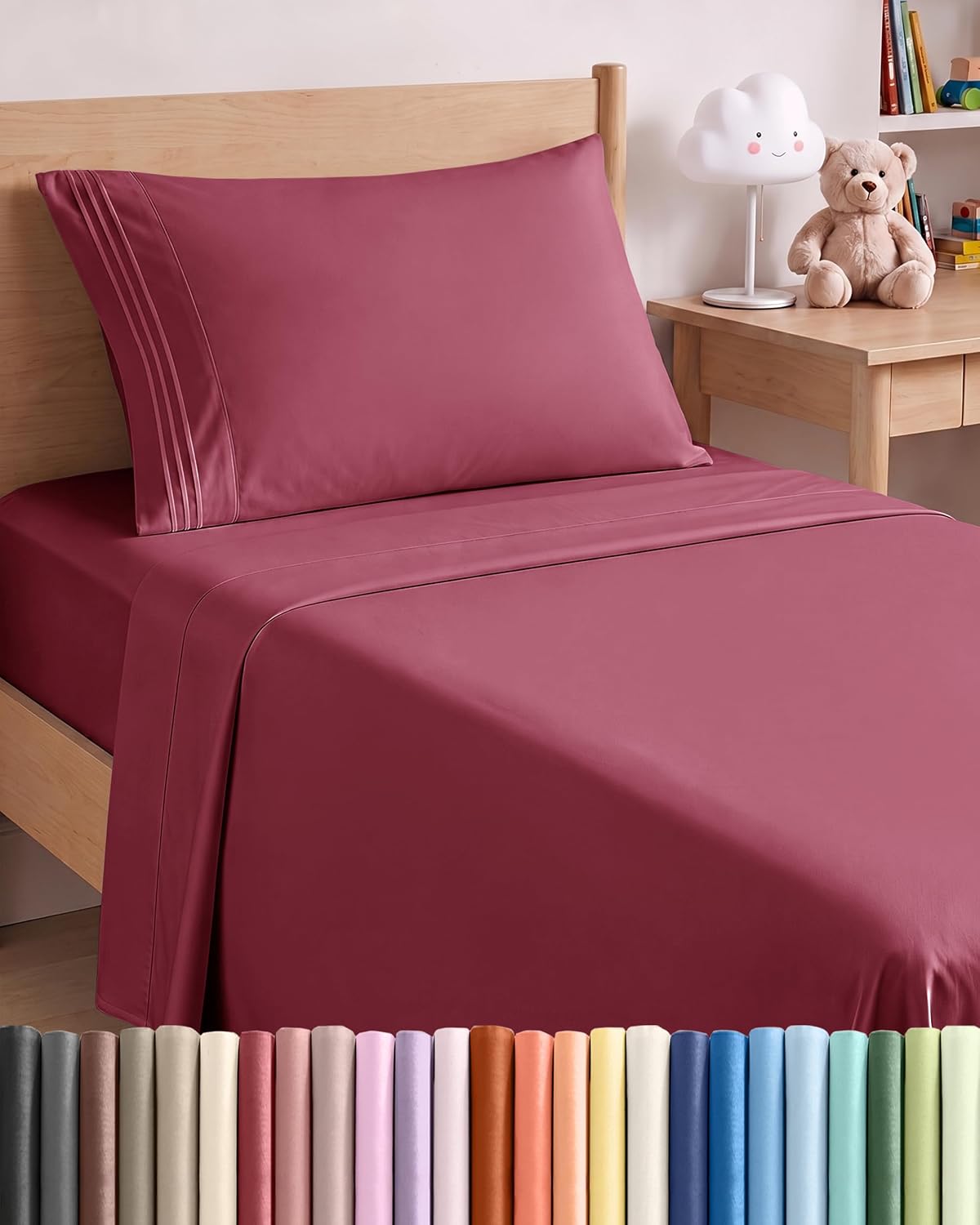 Queen Size 4 Piece Sheet Set - Comfy Breathable & Cooling Sheets - White