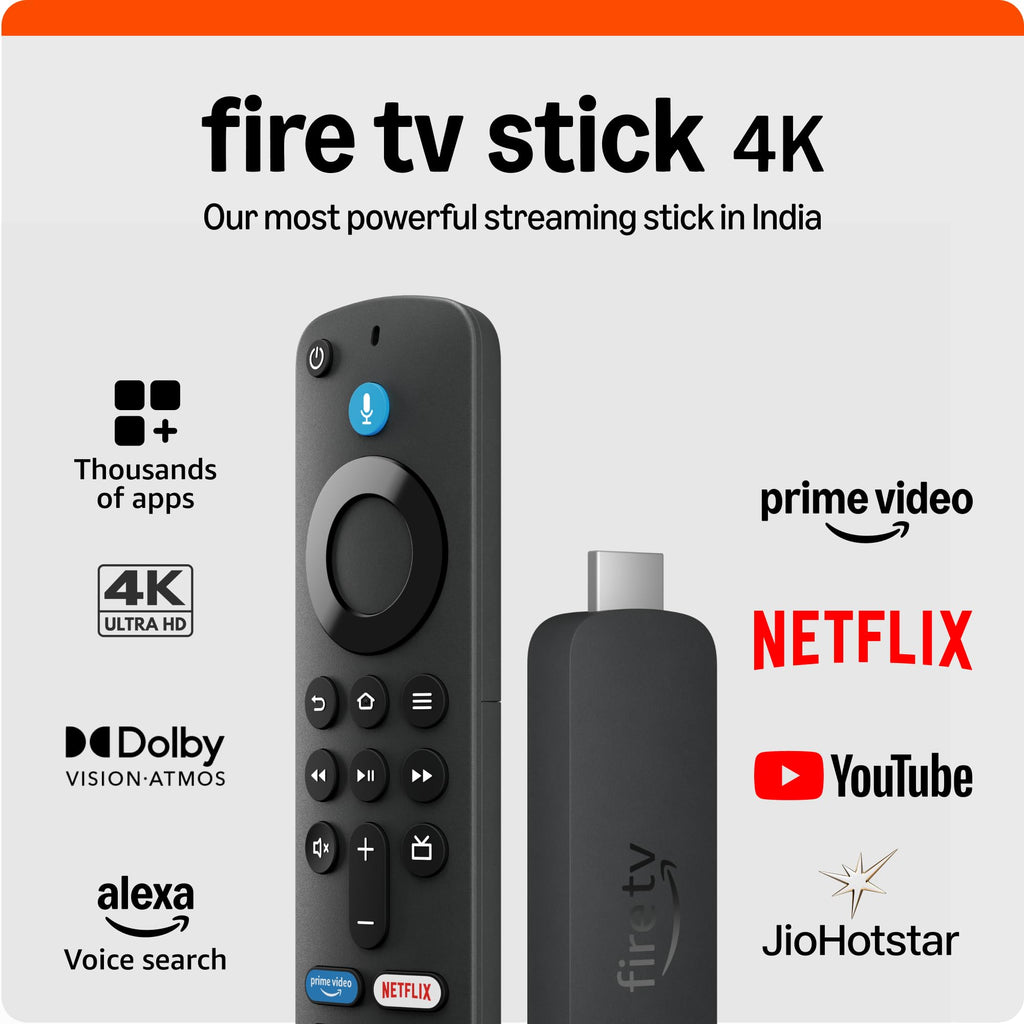 Amazon Fire TV Stick 4K Plus (newest model), Cinematic 4K streaming with HDR10+, smart voice search with Alexa+ Wi-Fi 6, Dolby Vision/Atmos