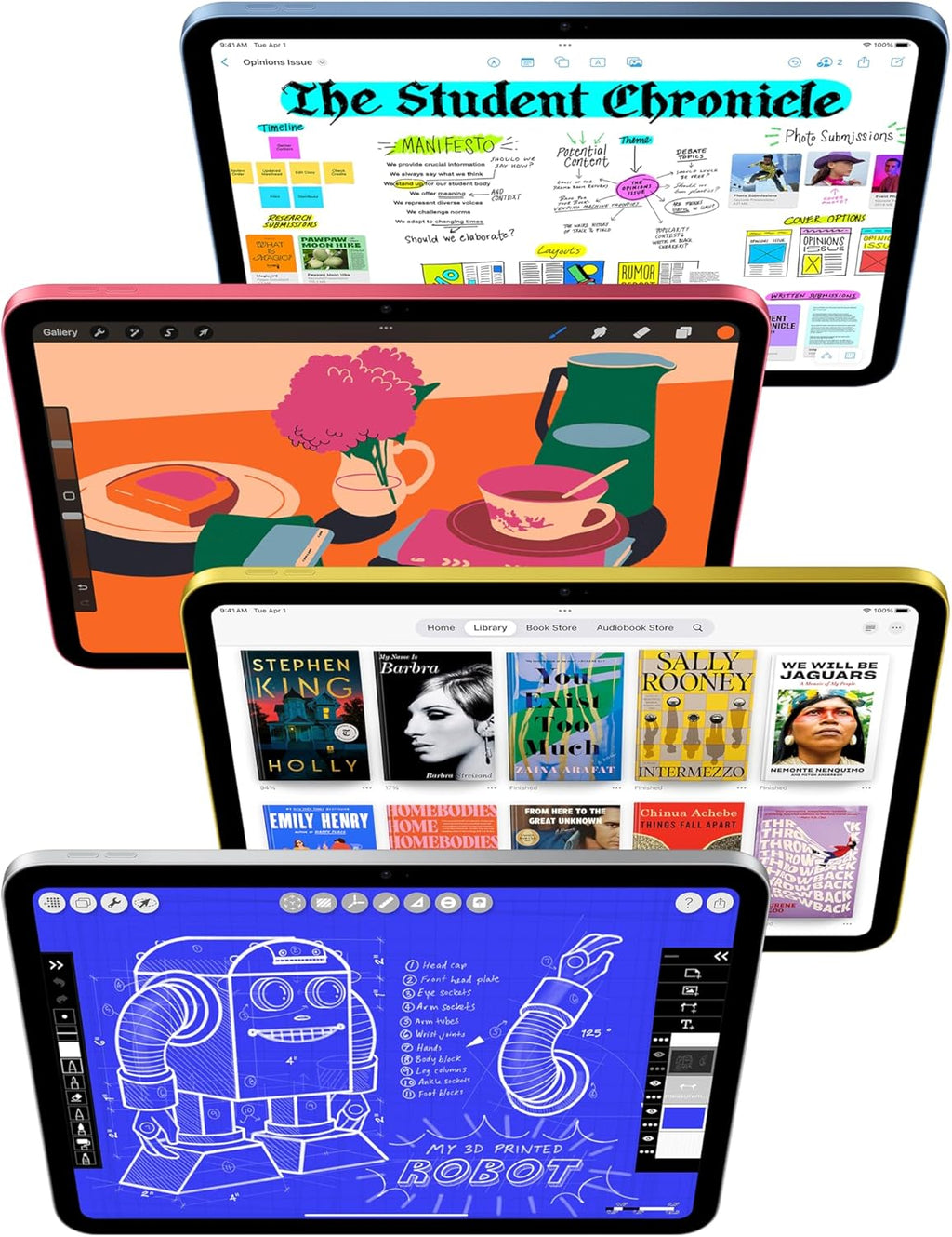 Apple iPad 11-inch: A16 chip, 11-inch Model, Liquid Retina Display, 512GB, Wi-Fi 6, 12MP Front/12MP Back Camera, Touch ID, All-Day Battery Life — Silver