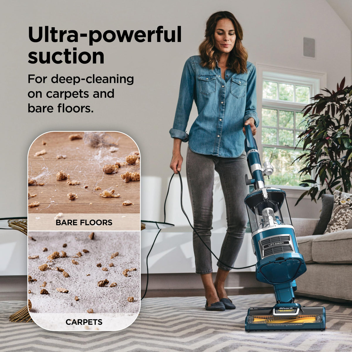Shark Navigator Lift-Away Vacuum, HEPA, Carpet and Pet Hair, Blue, NV360