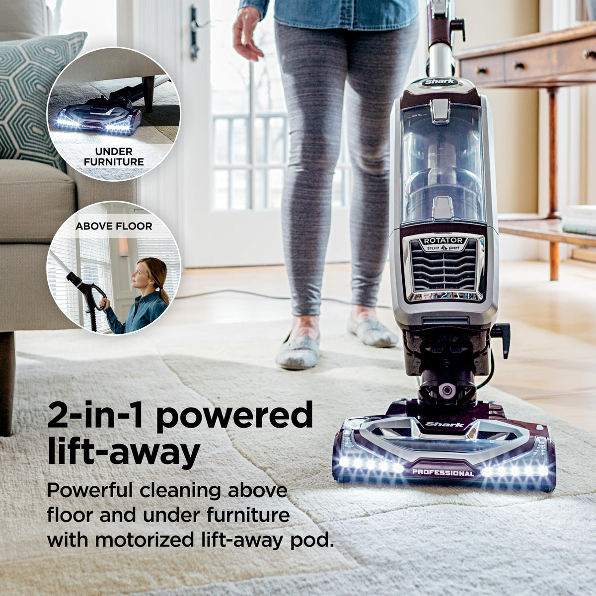 Shark Navigator Lift-Away Vacuum, HEPA, Carpet and Pet Hair, Blue, NV360